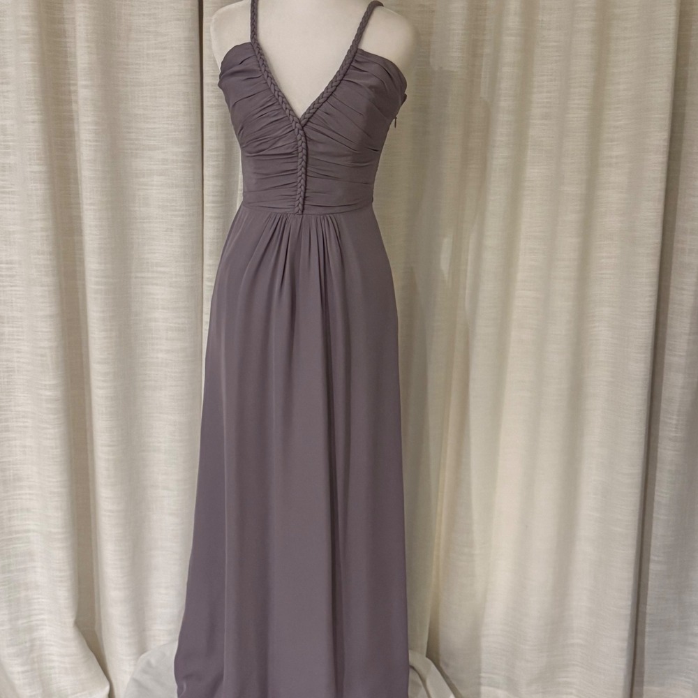 Armani Collezioni Women's Grey Braided Ruched Gown Made in Italy Size 2